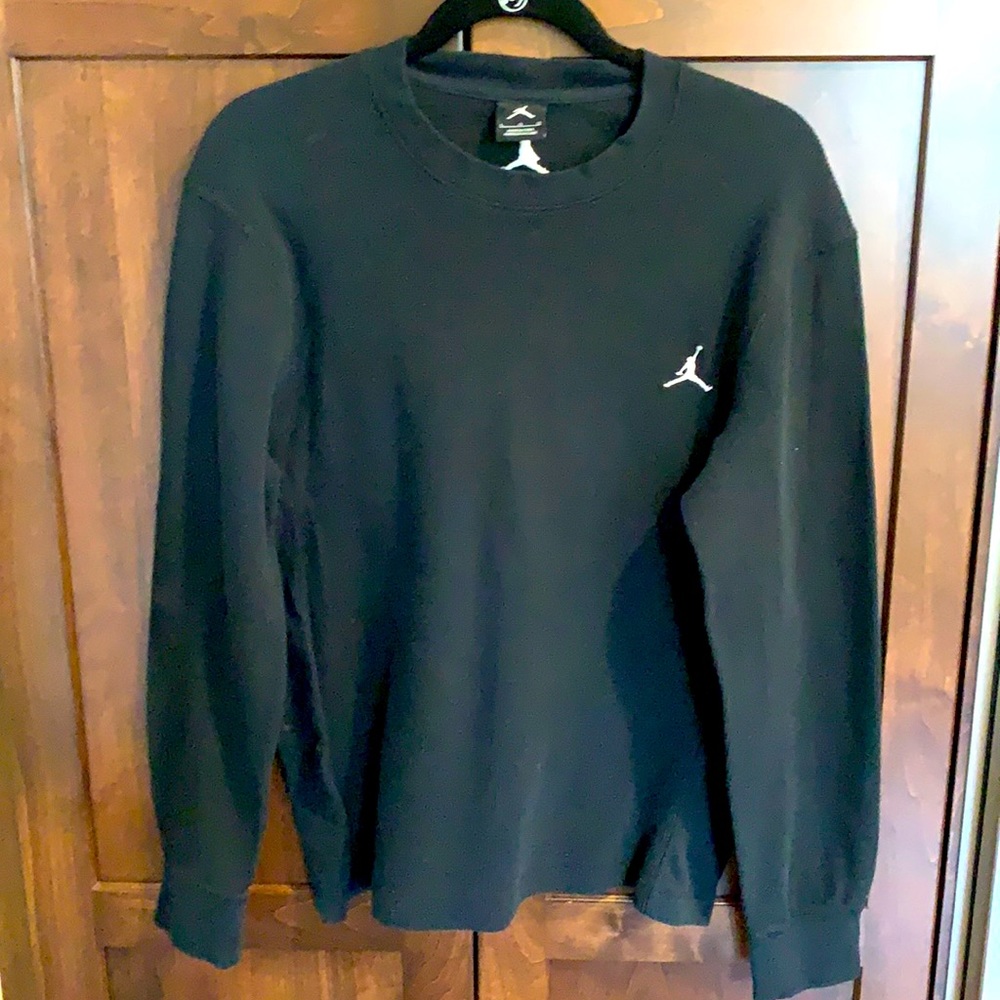 Men Large Air Michael Jordan Black Thermal Shirt